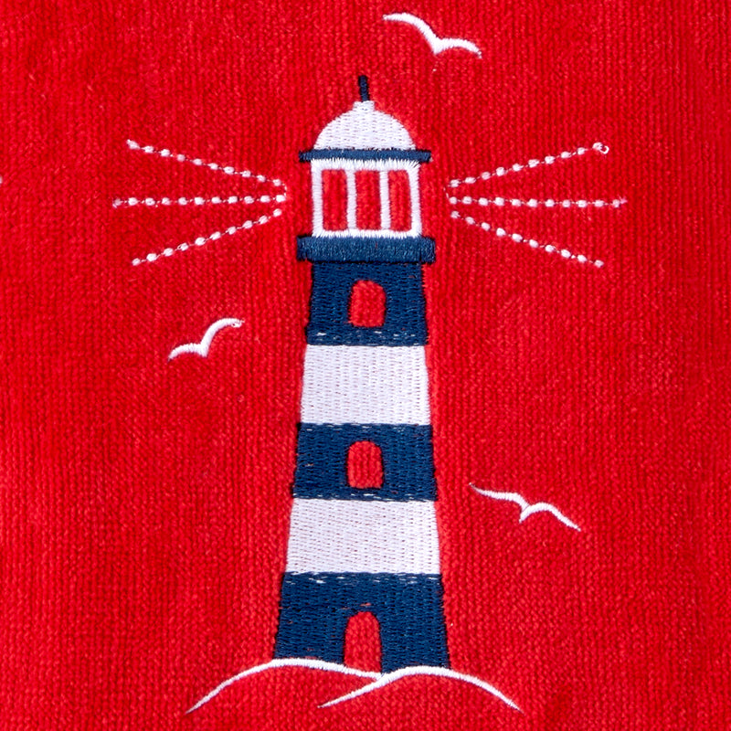 Lighthouse 2-Piece Hand Towel Set, Red
