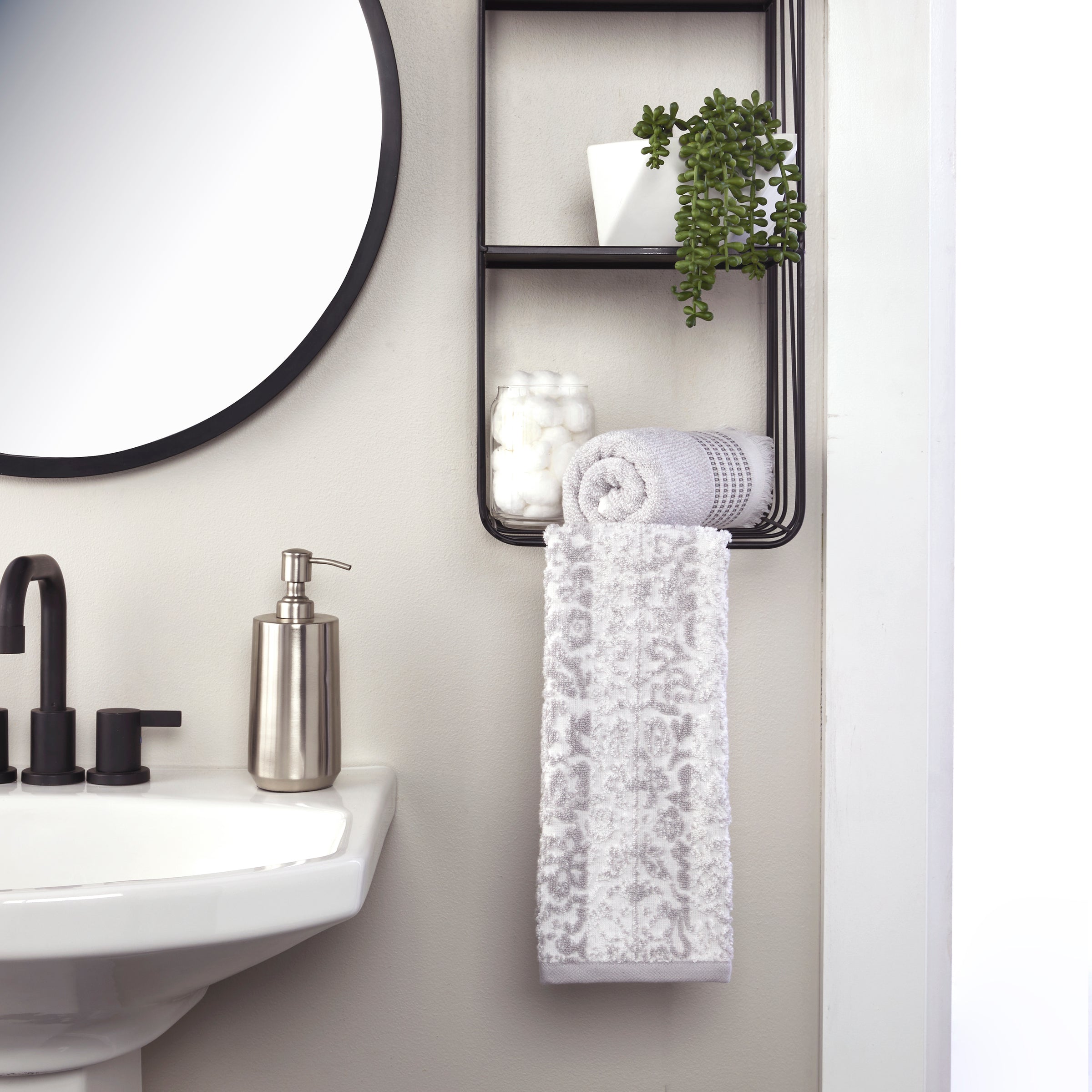 Lincoln Park 2-Piece Turkish Cotton Hand Towel Gift Set, Gray