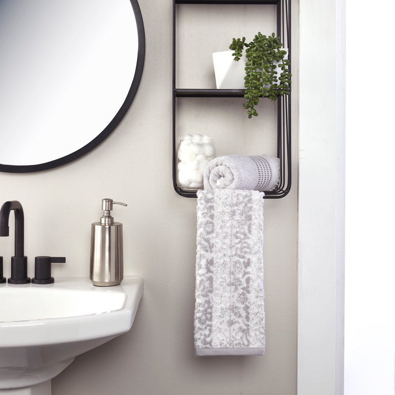 Lincoln Park 2-Piece Turkish Cotton Hand Towel Gift Set, Gray