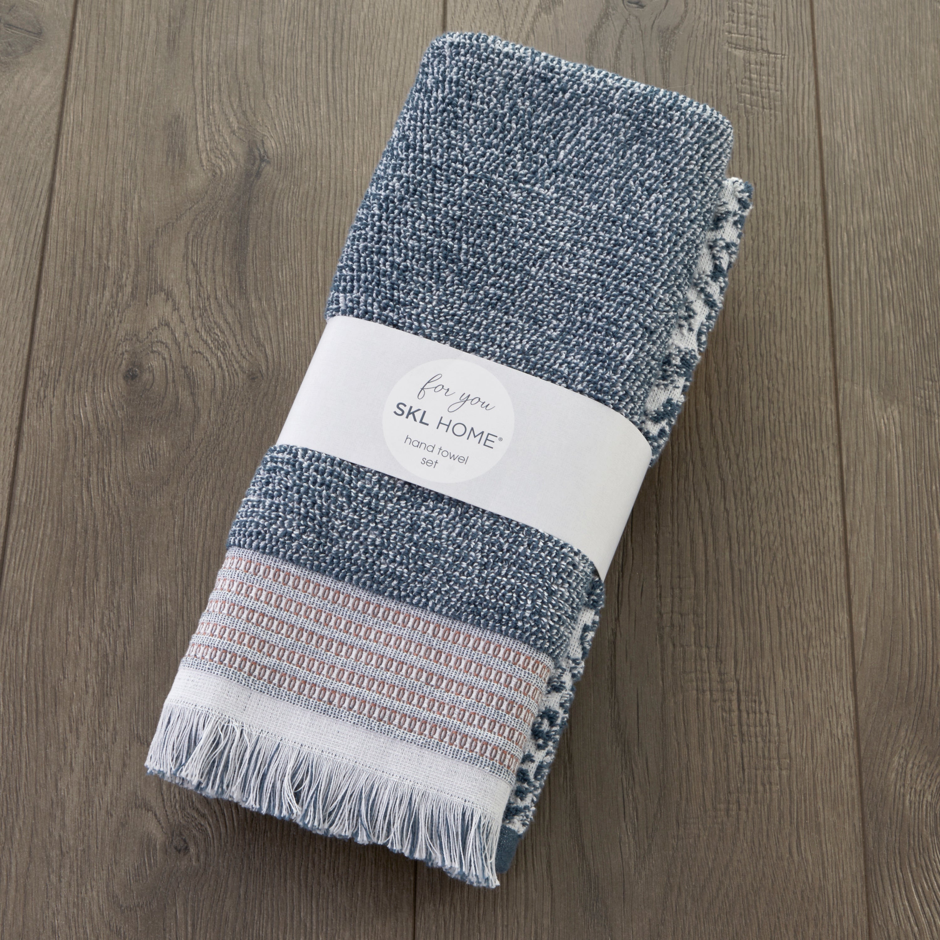Lincoln Park 2-Piece Turkish Cotton Hand Towel Gift Set, Navy SKL Home