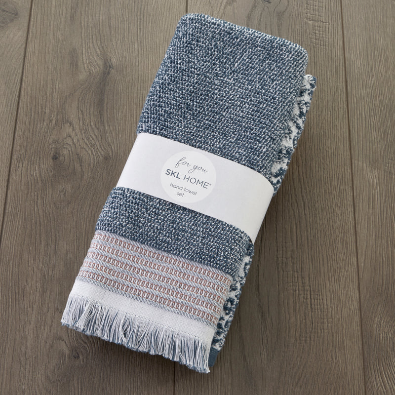 Lincoln Park 2-Piece Turkish Cotton Hand Towel Gift Set, Navy