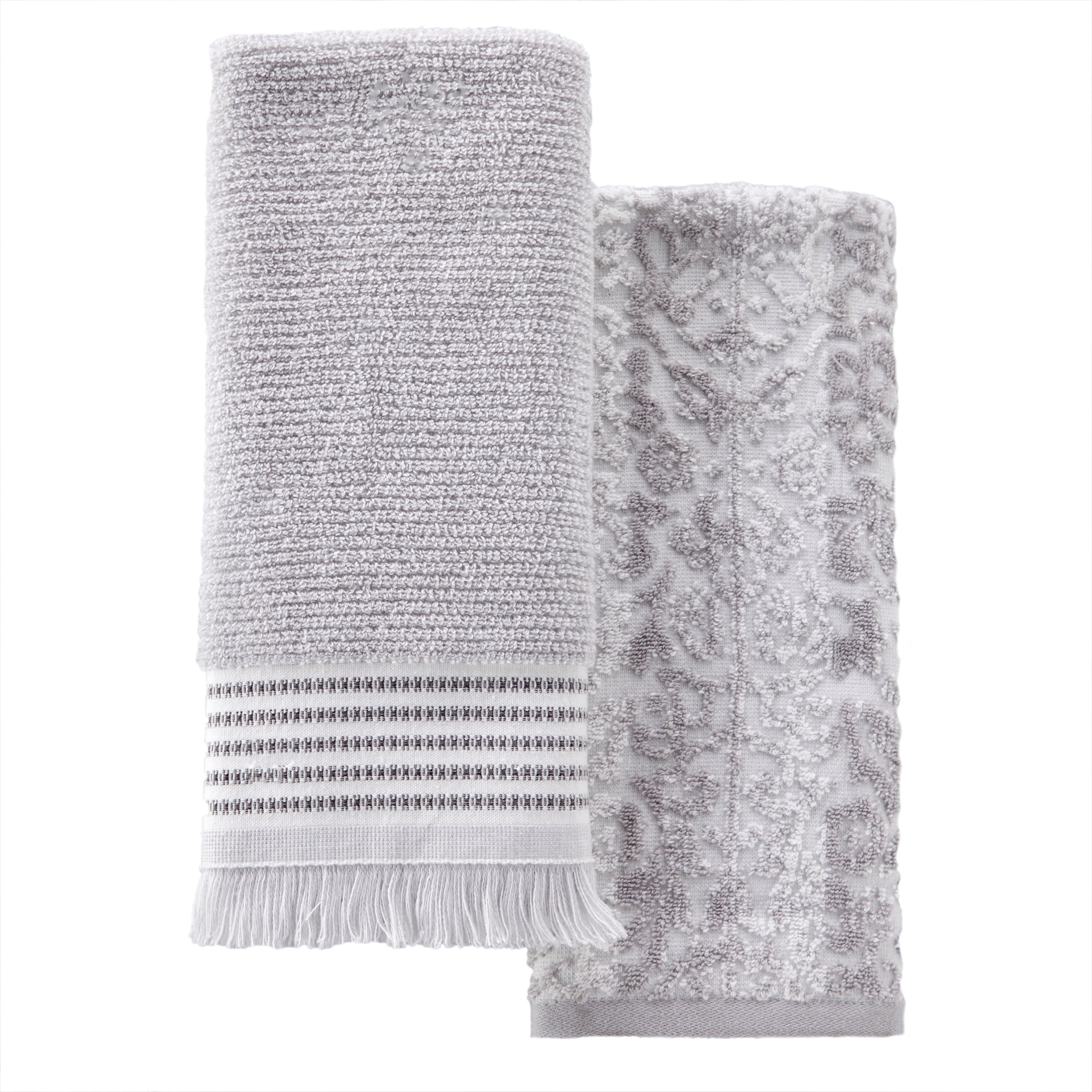 Lincoln Park 2-Piece Turkish Cotton Hand Towel Gift Set, Gray