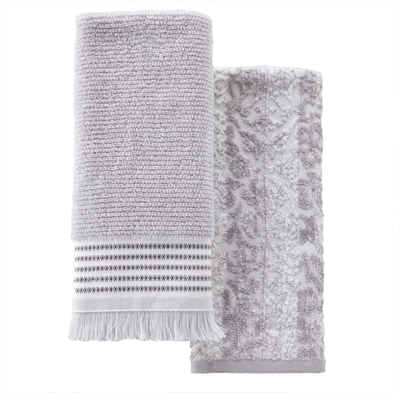 Lincoln Park 2-Piece Turkish Cotton Hand Towel Gift Set, Gray