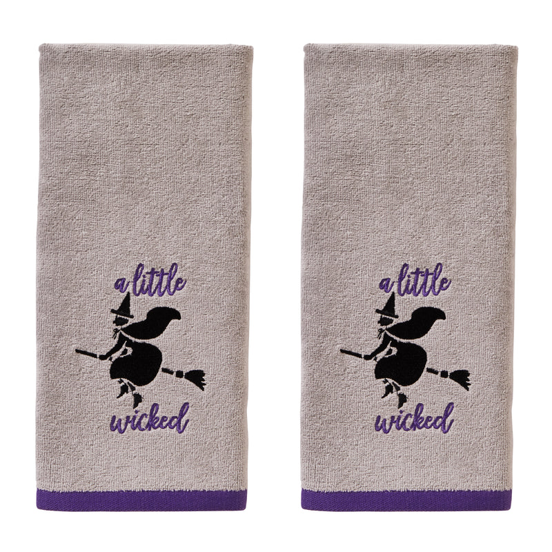 Little Wicked 2-Piece Hand Towel Set, Gray
