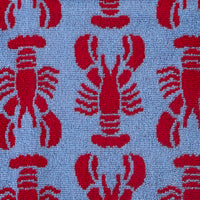 Lobster Jacquard Reversible 2-Piece Hand Towel Set, Blue/Red