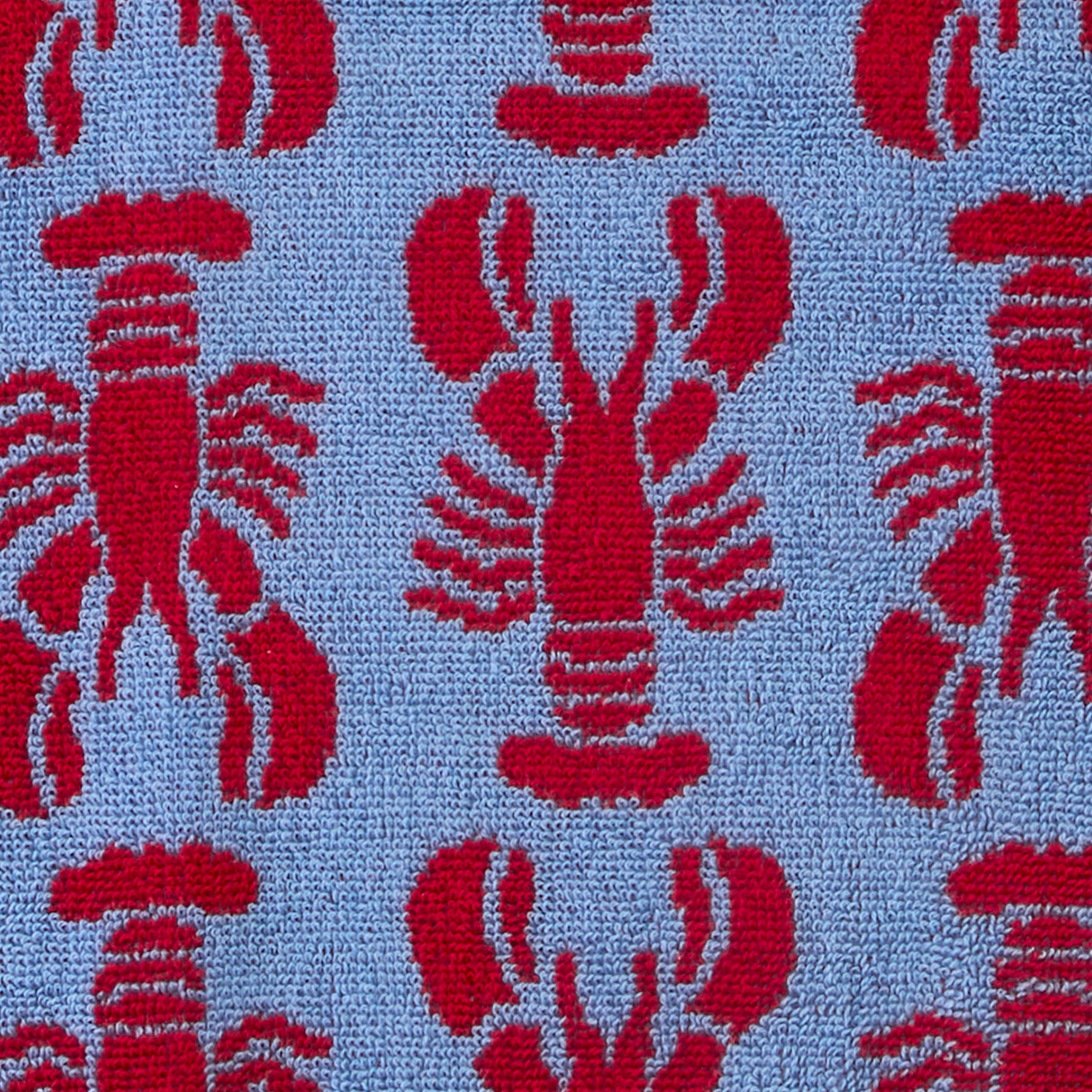 Lobster Jacquard Reversible 2-Piece Hand Towel Set, Blue/Red