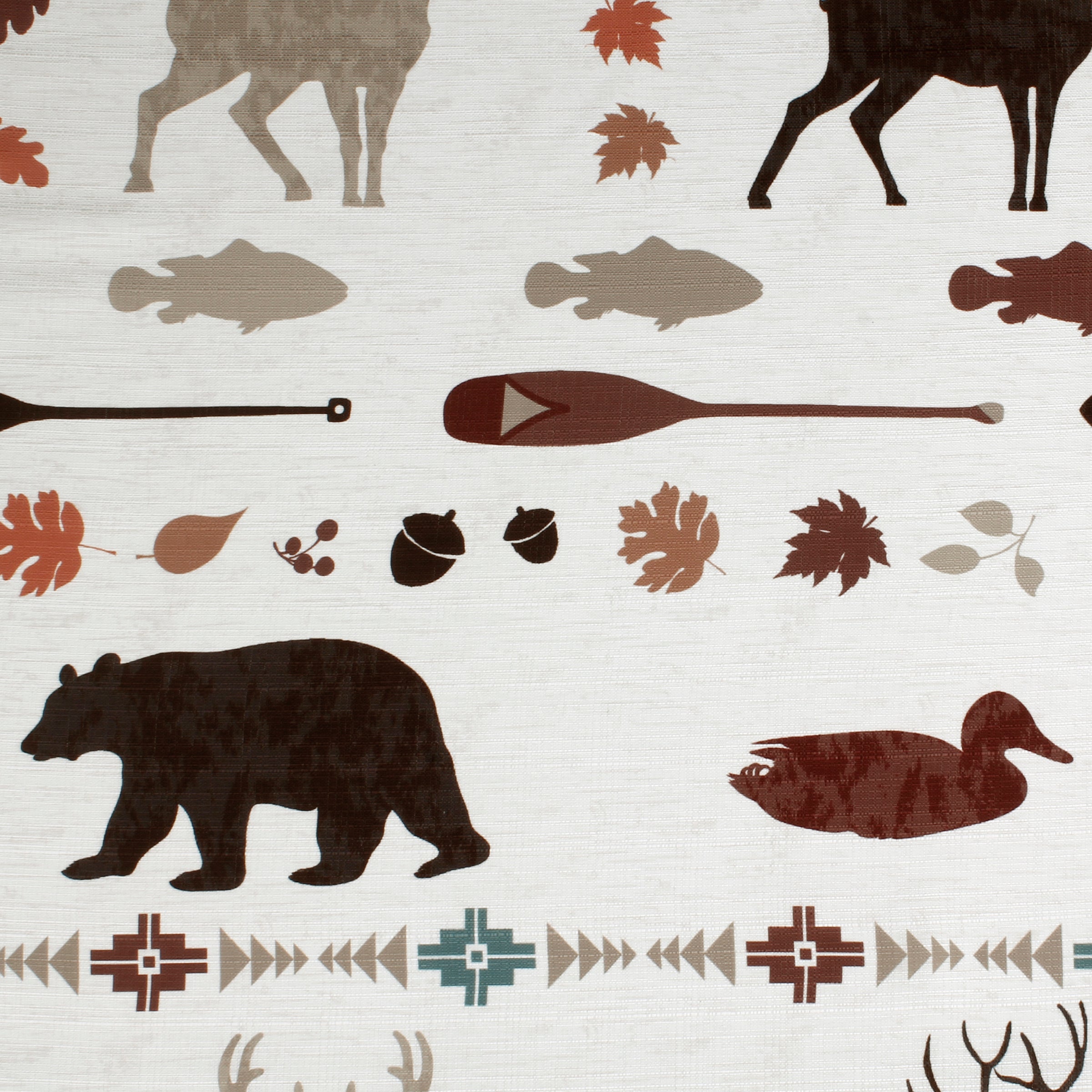 Lodge Life Fabric Shower Curtain, Multi