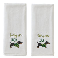 Long On Luck 2-Piece Hand Towel Set, White