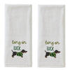 Long On Luck 2-Piece Hand Towel Set, White