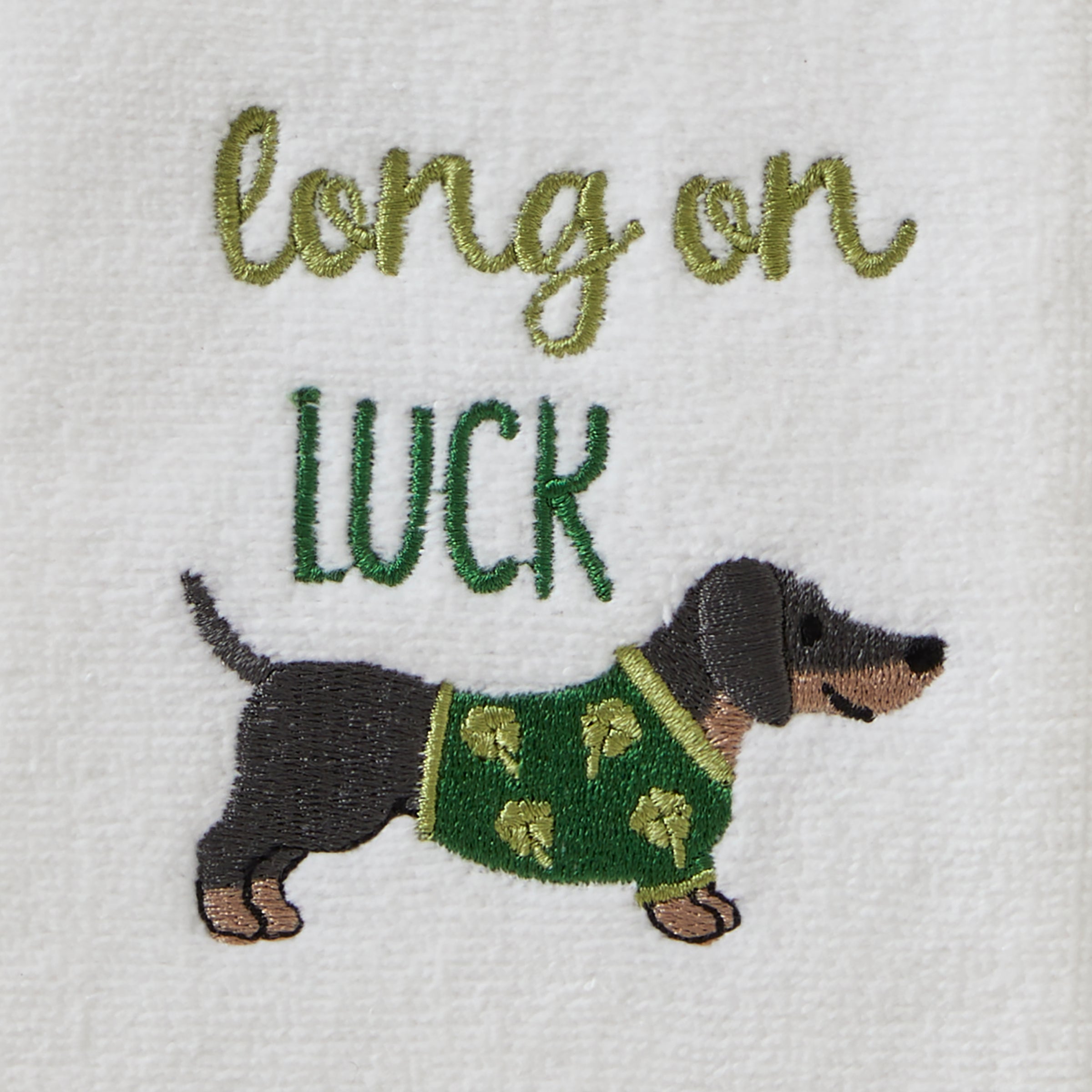 Long On Luck 2-Piece Hand Towel Set, White