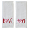 Love 2-Piece Hand Towel Set, White