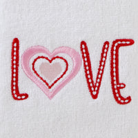 Love 2-Piece Hand Towel Set, White
