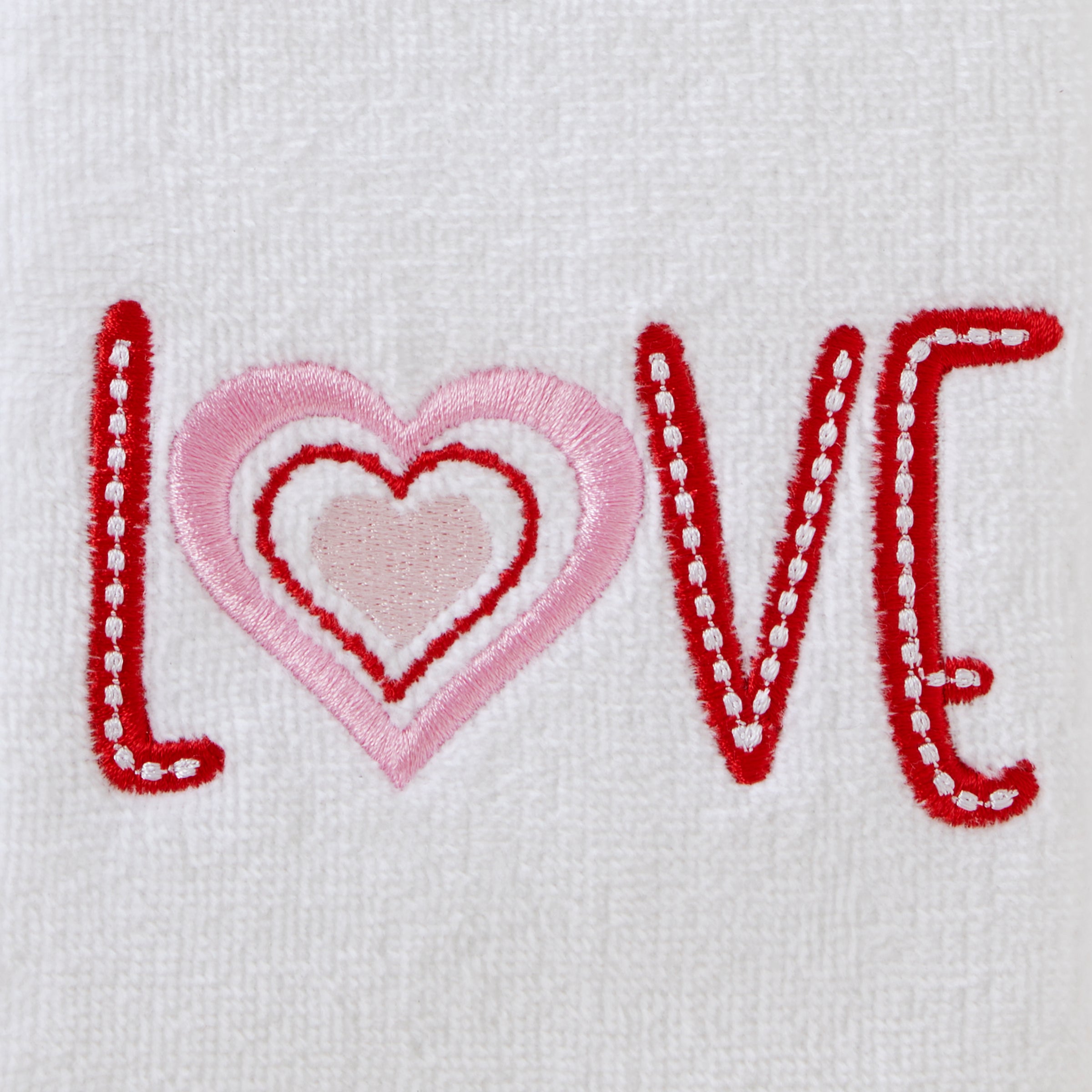 Love 2-Piece Hand Towel Set, White