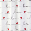Love Script Shower Curtain, White/Multi