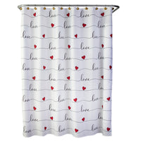 Love Script Shower Curtain, White/Multi
