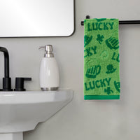 Lucky Jacquard 2-Piece Hand Towel Set, Green