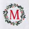 Wreath Monogram “M" 2-Piece Hand Towel Set, White