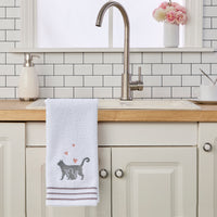 Mama Cat 2-Piece Hand Towel Set, White