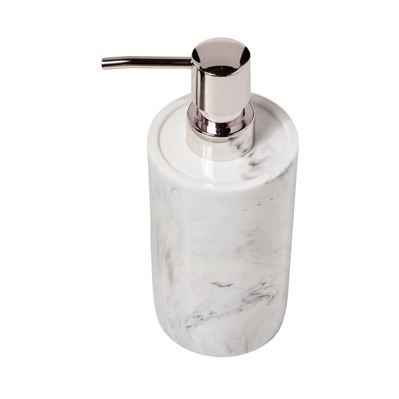 Marble Swirl Lotion/Soap Dispenser, White/Gray