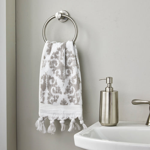 Mirage Fringe 2-Piece Turkish Cotton Hand Towel Set, Taupe