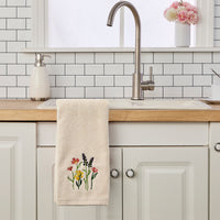 Meadow Bouquet 2-Piece Hand Towel Set, Natural