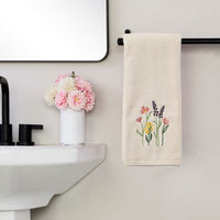 Meadow Bouquet 2-Piece Hand Towel Set, Natural