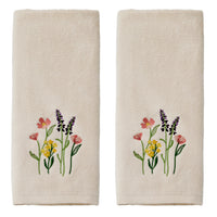 Meadow Bouquet 2-Piece Hand Towel Set, Natural