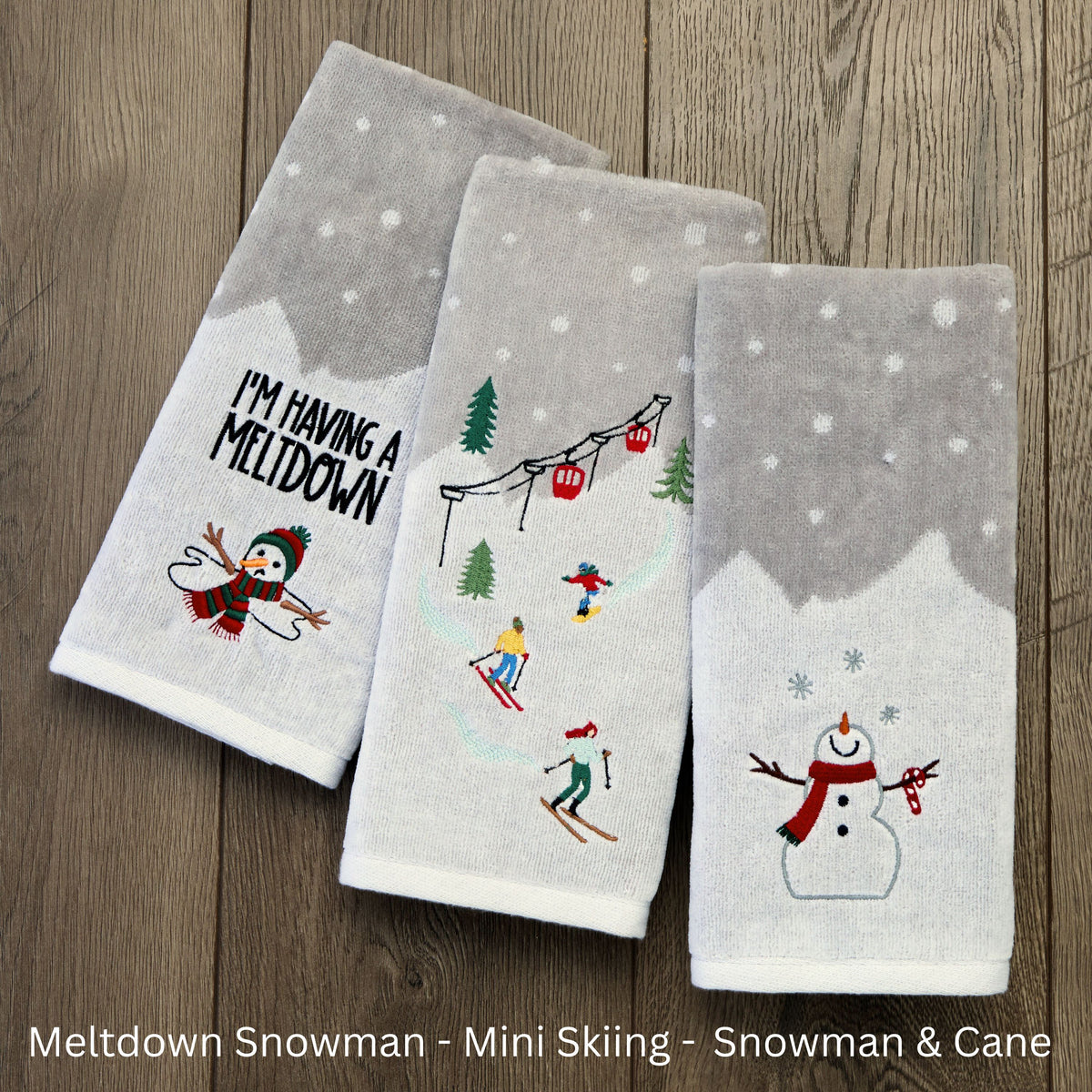 Meltdown Snowman 2-Piece Hand Towel Set, Multi
