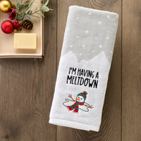 Meltdown Snowman 2-Piece Hand Towel Set, Multi