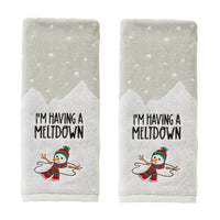 Meltdown Snowman 2-Piece Hand Towel Set, Multi