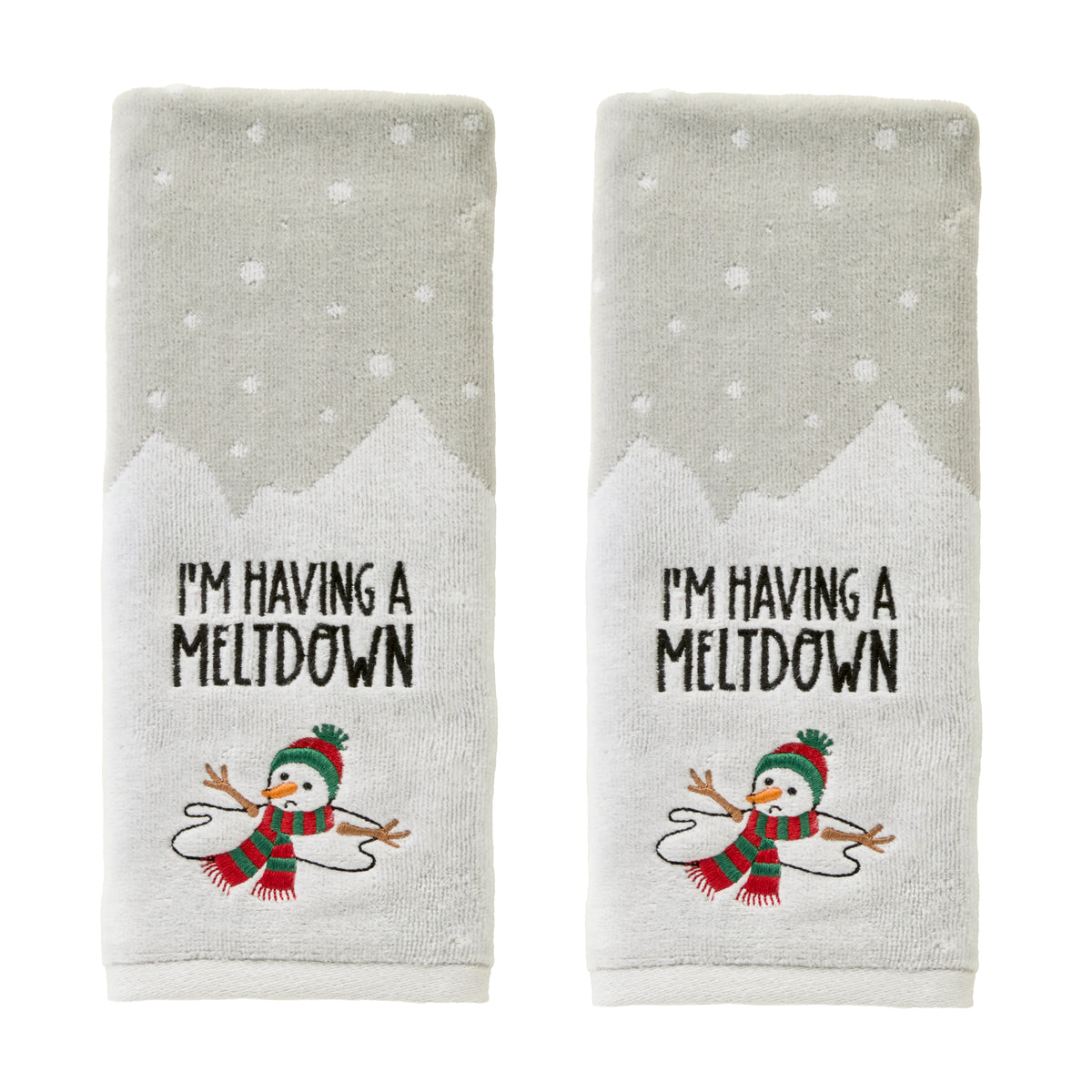 Meltdown Snowman 2-Piece Hand Towel Set, Multi