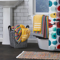 Mid-Century 2-Piece Hand Towel Set, Yellow