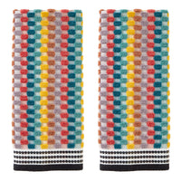 Mid-Century 2-Piece Hand Towel Set, Multi