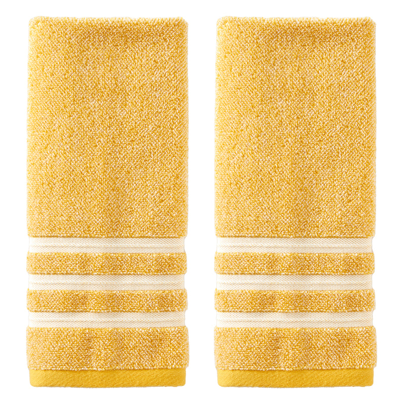 Mid-Century 2-Piece Hand Towel Set, Yellow