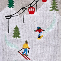 Mini Skiing Jacquard 2-Piece Hand Towel Set, Multi