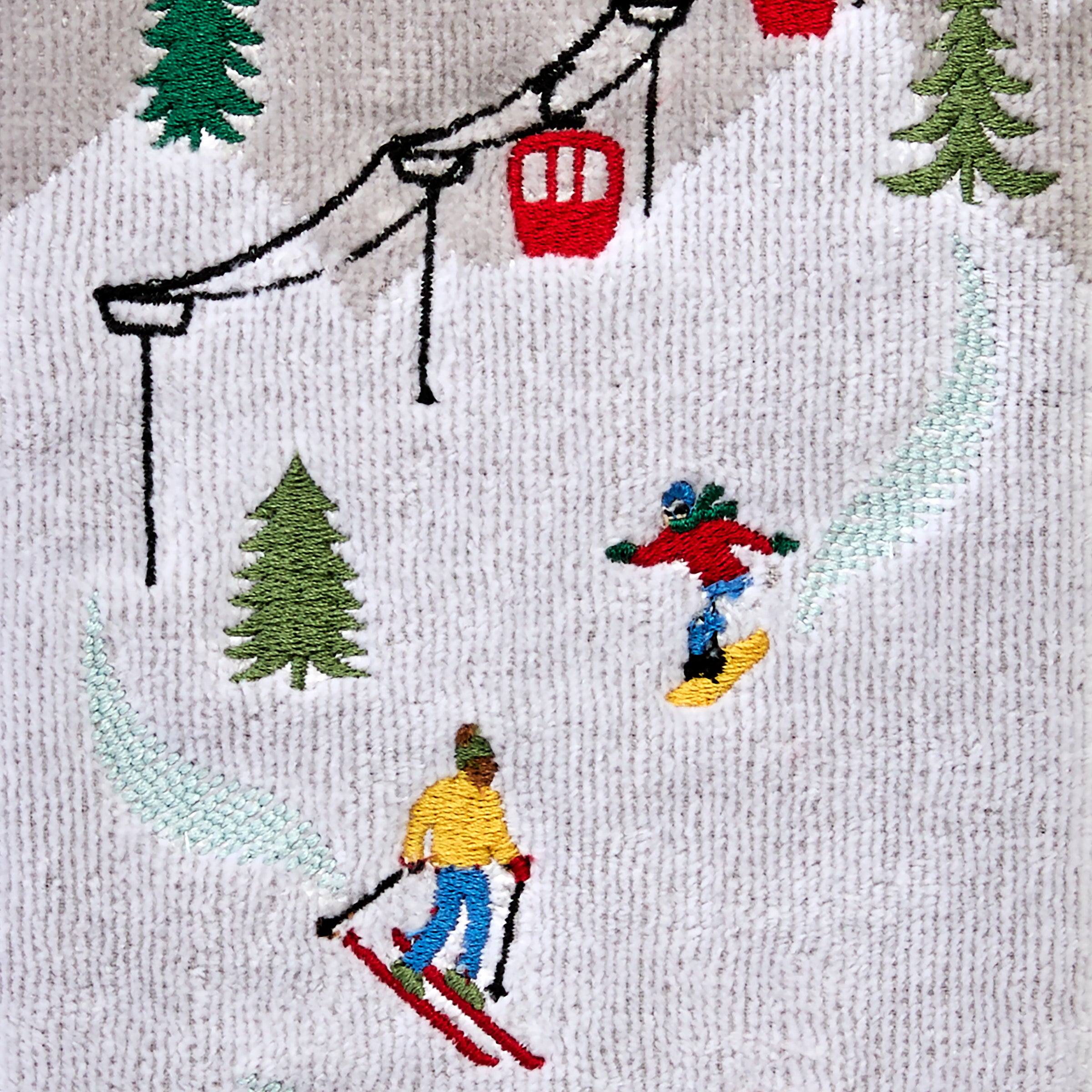 Mini Skiing Jacquard 2-Piece Hand Towel Set, Multi