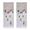Mini Skiing Jacquard 2-Piece Hand Towel Set, Multi