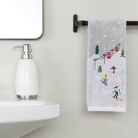 Mini Skiing Jacquard 2-Piece Hand Towel Set, Multi