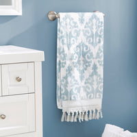 Mirage Fringe Turkish Cotton Bath Towel, Aqua