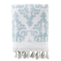 Mirage Fringe Turkish Cotton Bath Towel, Aqua