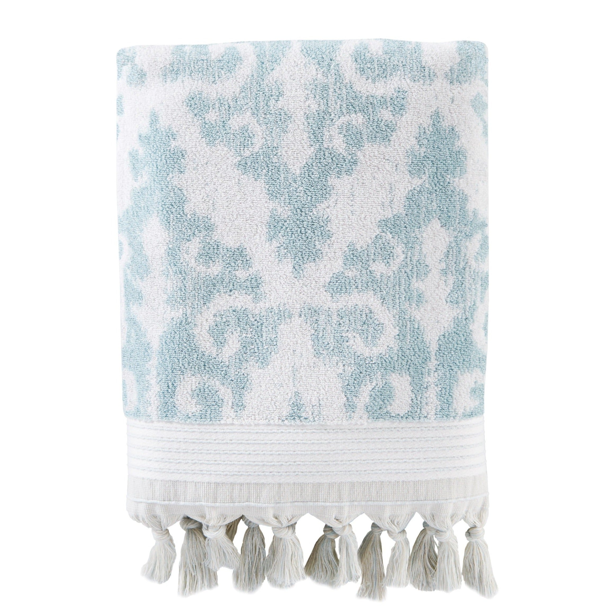 Mirage Fringe Turkish Cotton Bath Towel, Aqua