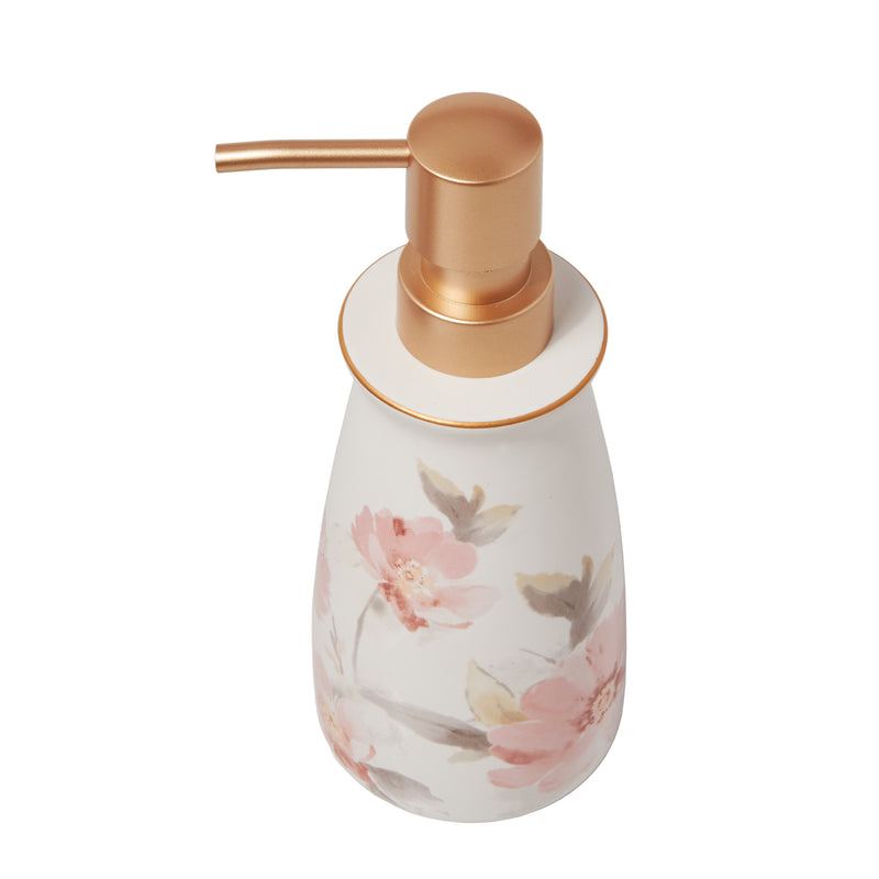 Misty Floral Lotion/Soap Dispenser, Pink/Multi