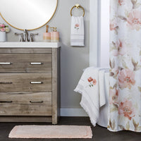 Misty Floral Bath Towel, White