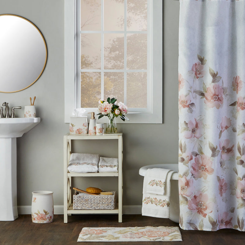 Misty Floral Shower Curtain, Pink/Multi