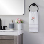 Misty Floral 2-Piece Hand Towel Set, White