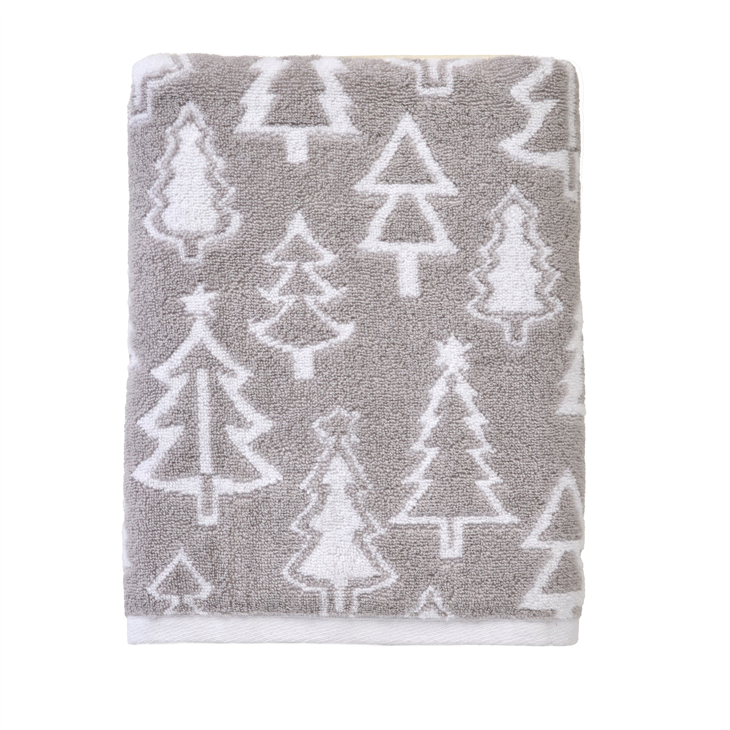 Mod Tree Jacquard Bath Towel, Gray