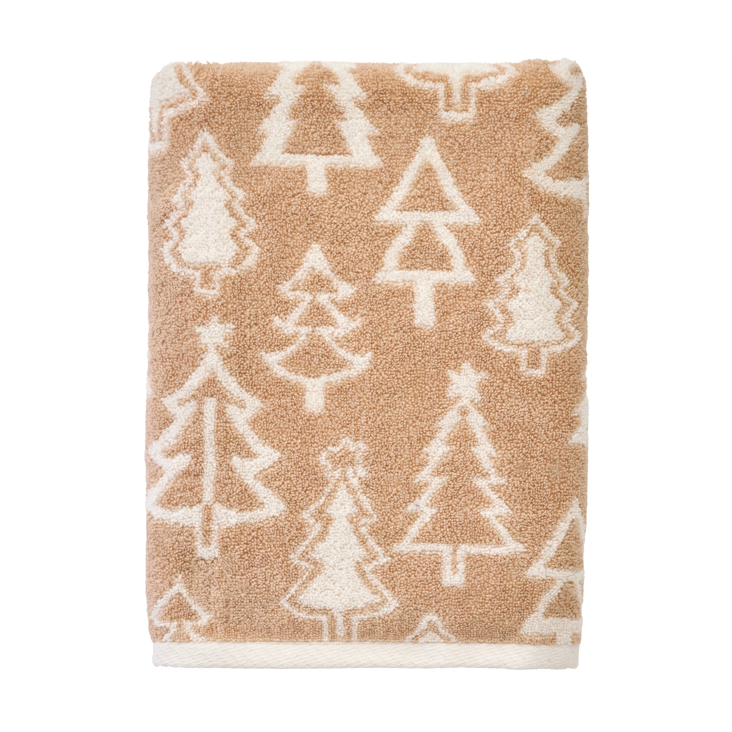 Mod Tree Jacquard Bath Towel, Tan