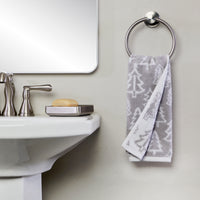 Mod Tree Jacquard 2-Piece Hand Towel Set, Gray