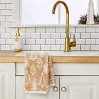 Mod Tree Jacquard 2-Piece Hand Towel Set, Tan