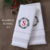 Wreath Monogram “B” 2-Piece Hand Towel Set, White